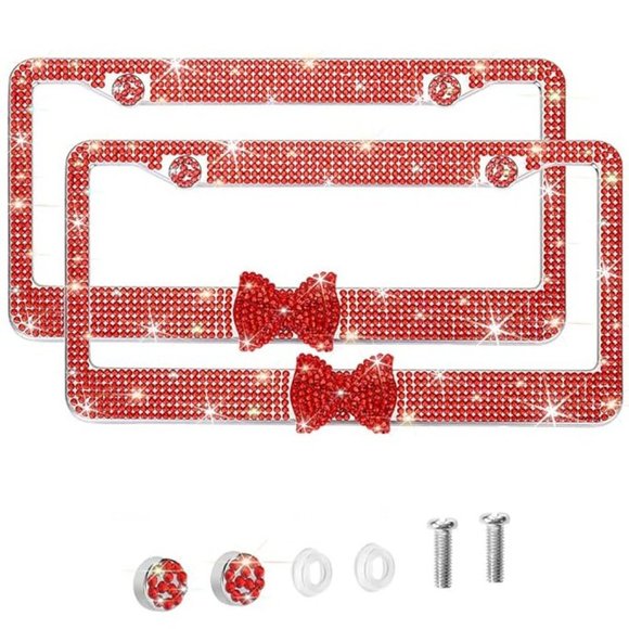 Hello Kitty Other - 💕NEW Sparkling Bling Swarovski Crystal Silver Hello Kitty License Plate …